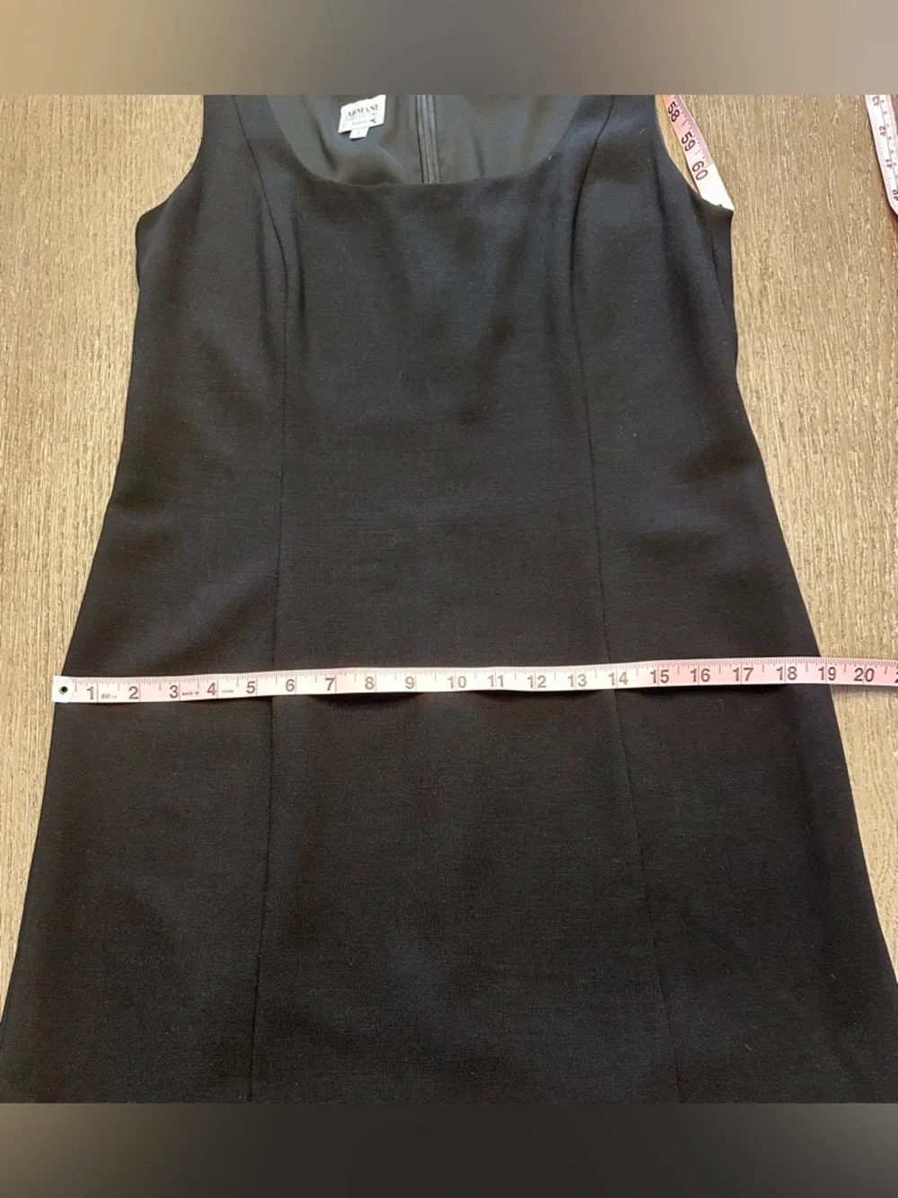 Armani Collezioni Little Black Dress Swing Hem Wool Blend Made in Italy Size 8 - Picture 9 of 9